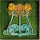 Art Nouveau Fireplace Majolica Tile Green Triple Floral T&r Boote Ltd C1900 Ae3