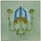 Art Nouveau Fireplace Tile Green Floral Majolica New Birch Tile Co Ltd C1905