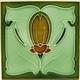 Art Nouveau Fireplace Tile Green Floral Majolica By Malkin Tile Works Co C1907