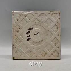 Art Nouveau Fireplace Tile Green Floral Majolica by Malkin Tile Works Co C1907