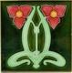 Art Nouveau Fireplace Tile Green Floral Moulded Majolica Tile By Marsden C1905