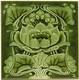 Art Nouveau Fireplace Tile Green Moulded Majolica Floral Design By Marsden C1900
