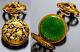 Art Nouveau Floral Case With Green Enamel Background 18k Gold Pendant Watch 1895