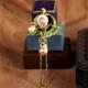 Art Nouveau Floral Green Hair Comb Real Baroque Pearl Rose Qd12