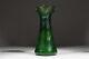 Art Nouveau Glass Vase Green Iridescent Thread Decor Bohemia 21cm Approx 1905