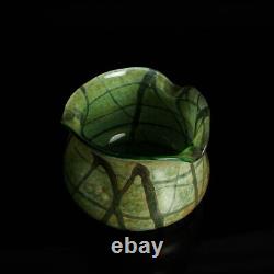 Art Nouveau Glass Vase Green Patterned Jan Zeman Czechia