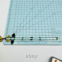 Art Nouveau Gold Tone Green Glass Grapes Necklace