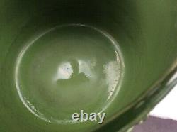 Art Nouveau Green Antique EICHWALD pottery c 1900 Jardiniere pot Bohemian Deco