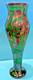 Art Nouveau Green Art Glass 10 Vase, Sterling Silver Overlay