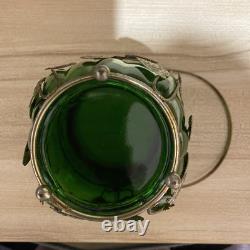 Art Nouveau Green Cookie Jar Without The Lid vintage 1950 Art Nouveau Green Cookie Jar Without The Lid vintage 1950