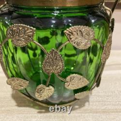Art Nouveau Green Cookie Jar Without The Lid vintage 1950