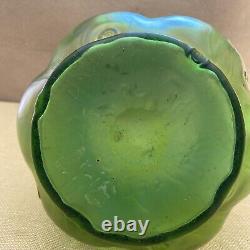 Art Nouveau Green Creta Rusticana Bohemian Loetz Vase Mint Condition