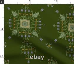 Art Nouveau Green Geometric Aztec 100% Cotton Sateen Sheet Set by Roostery