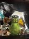 Art Nouveau Green Glass Vase With Ornate Metal Mount