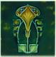 Art Nouveau Green Moulded Majolica Tile By Henry Richards C1906