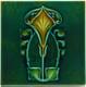 Art Nouveau Green Moulded Majolica Tile By Henry Richards C1906 Ae2