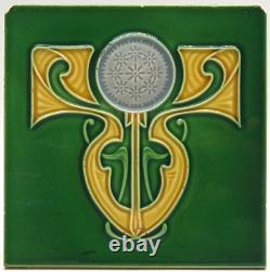 Art Nouveau Green Tile Belgium Céramiques Gilliot & Cie Hemiksem C1905