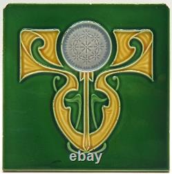 Art Nouveau Green Tile Belgium Céramiques Gilliot & Cie Hemiksem C1905