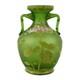 Art Nouveau Green And Enamel Floral Decorated Vase