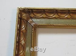 Art Nouveau Hand Carved Gilded / Green Finish Frame For Painting 36 X 24 Inch