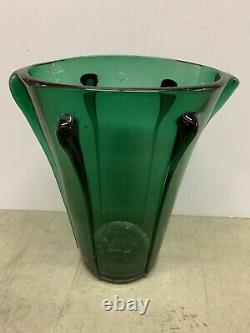 Art Nouveau Hand-blown Green-glass Vase American Or European First Half 20th C