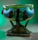 Art Nouveau Iridescent Glass Centerpiece With Bronze Mount Ca. 1900-1920