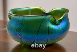 Art Nouveau Iridescent Glass Centerpiece with Bronze Mount ca. 1900-1920