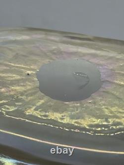 Art Nouveau Iridescent Green Trailed Glass Antique Vase