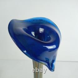 Art Nouveau Jack in the Pulpit Vase Iridescent Swirl Art Glass 11 H Czech. Sign