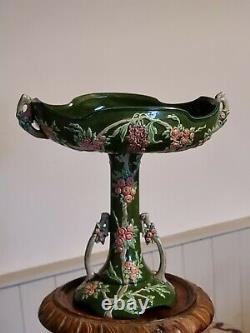 Art Nouveau Jugendstil Centrepiece Comport Antique Secessionist green floral