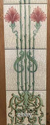 Art Nouveau Kiln Fired Fireplace Tile Set (10 Tiles) Ref 142