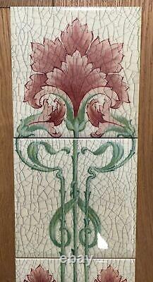 Art Nouveau Kiln Fired Fireplace Tile Set (10 Tiles) Ref 142