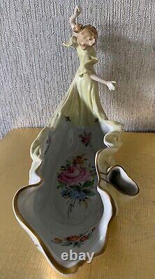 Art Nouveau Lady Von Schierlolz Germany Hand Painted Porcelain Perfect