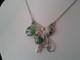 Art Nouveau Leaf Necklace With Pearls And Green Enamel Silver Jewelry New