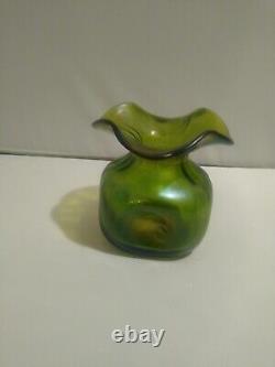 Art Nouveau Loetz Green Glass Vase