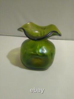 Art Nouveau Loetz Green Glass Vase