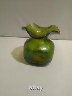 Art Nouveau Loetz Green Glass Vase