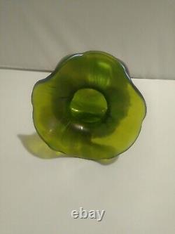 Art Nouveau Loetz Green Glass Vase