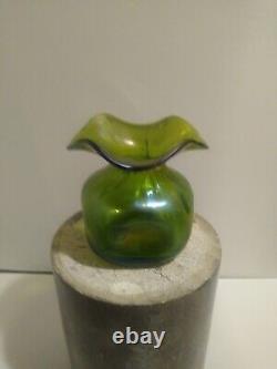 Art Nouveau Loetz Green Glass Vase