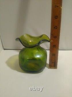 Art Nouveau Loetz Green Glass Vase