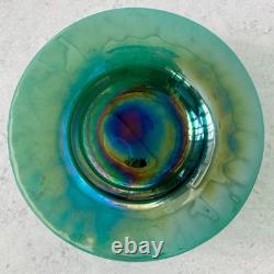 Art Nouveau Luster Glass Bowl Iridescent Green Purple Peacock WMF, Germany 1900s