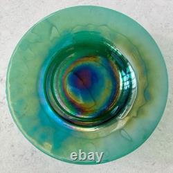 Art Nouveau Luster Glass Bowl Iridescent Green Purple Peacock WMF, Germany 1900s
