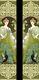 Art Nouveau Maiden And Peacock Kiln Fired Fireplace Tile Set (10 Tiles)