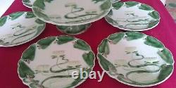 Art Nouveau Majolica plates + compote lilly villeroy and boch German Rare set