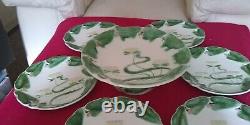 Art Nouveau Majolica plates + compote lilly villeroy and boch German Rare set