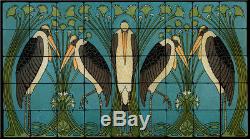 Art Nouveau Marabou StillLife Marble Tile Mural Backsplash 36x20 William Morris