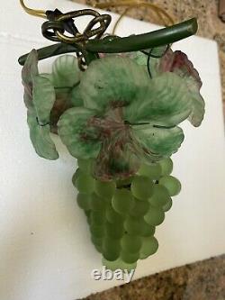 Art Nouveau Murano Czech Glass Grape Cluster Fruit Figural Chandelier G1