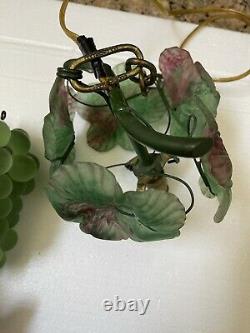 Art Nouveau Murano Czech Glass Grape Cluster Fruit Figural Chandelier G1