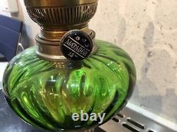 Art Nouveau Oil Lamp C 1910 Omolu Base Green Reservoir With Funnel