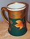 Art Nouveau Pickard Beer & Hops Large Stein Gold & Green Lustre Leaves